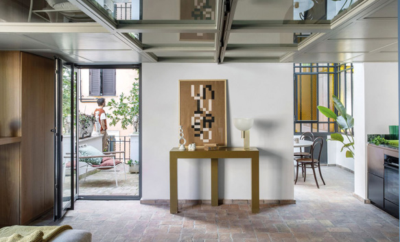 Villino Liberty a Trastevere: il marmo Verde Alpi in cucina e nella scala