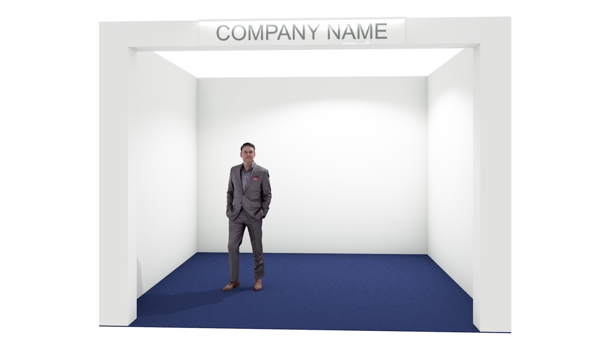 Pre-fitted “Basic” stand with LED lighting for the company fascia board