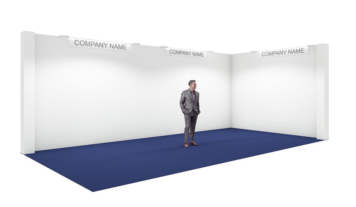 Pre-fitted “Open” stand with LED lighting for the company fascia board
