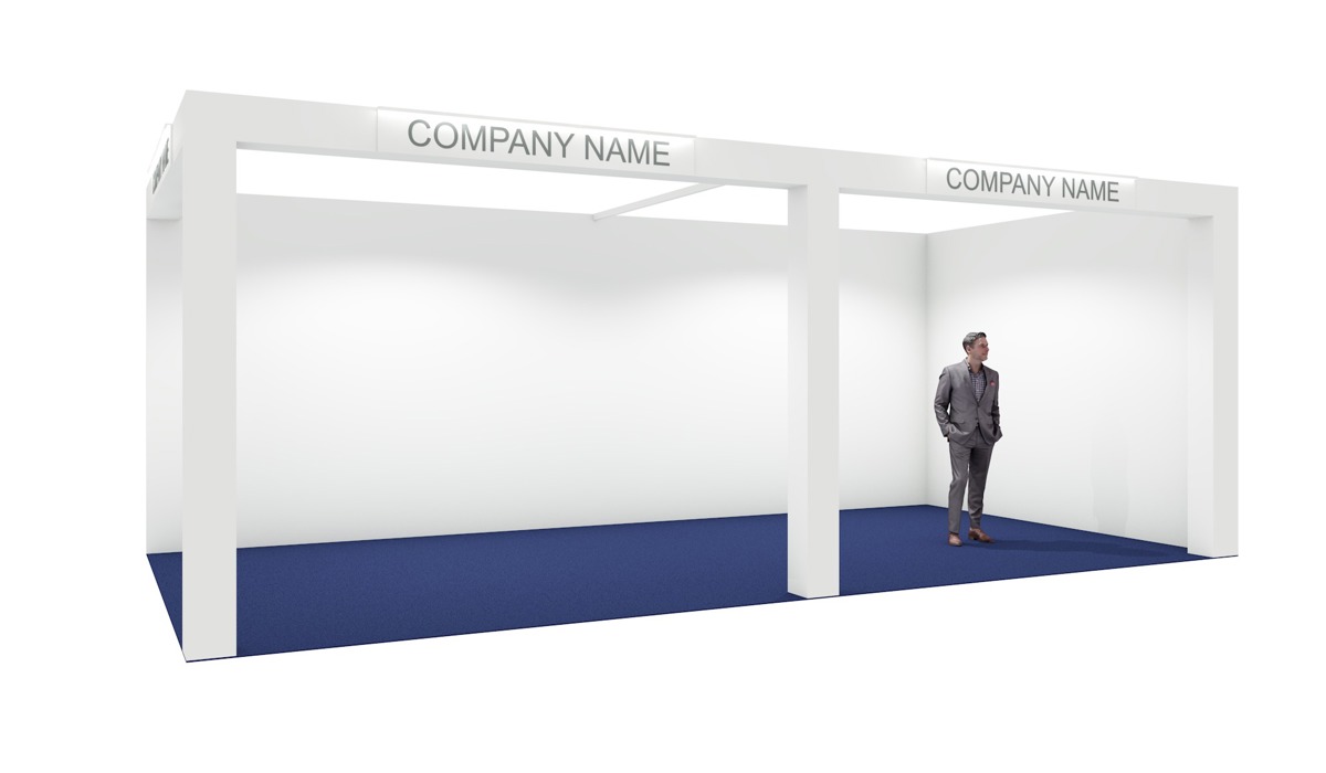 Pre-fitted “Basic” stand with LED lighting for the company fascia board